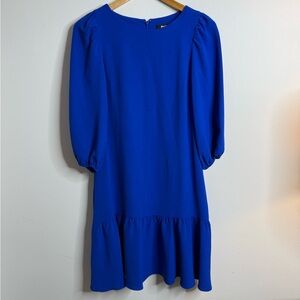 NWT  DKNY  Royal Blue Dress with Ruffle Flounce Hem Dress - 2